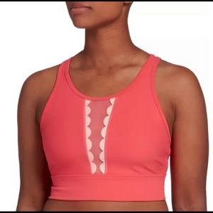 CALIA by Carrie Underwood scalloped sports bra paradise pink size large